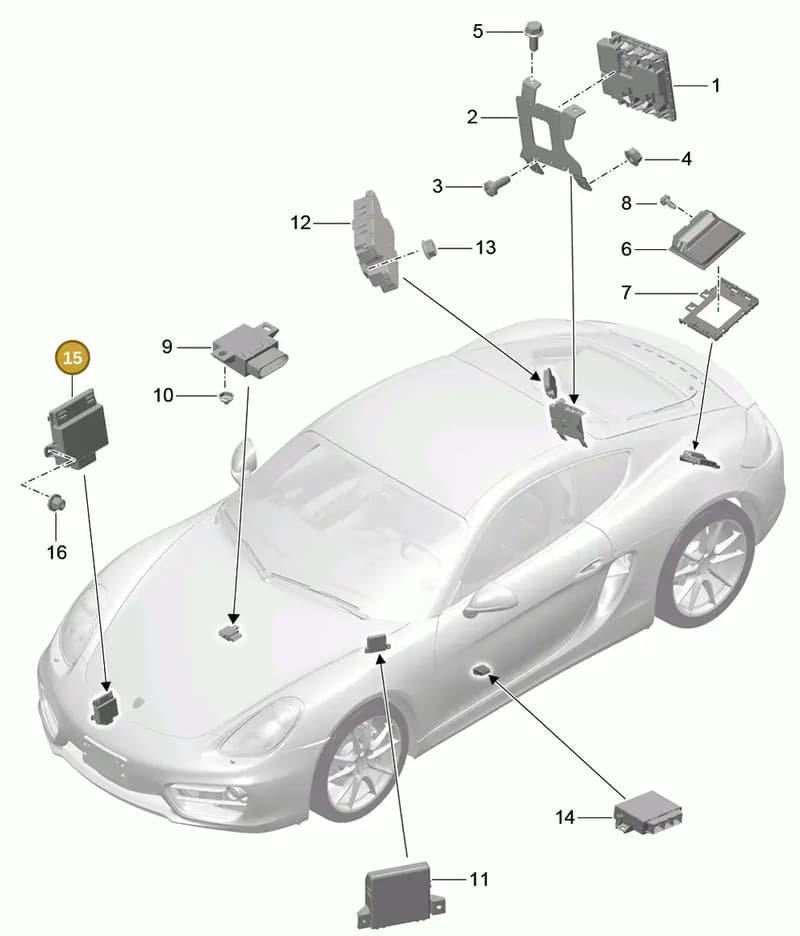 7PP959663E — Porsche Cayman (2013-2016) diagram p40901003, position 15