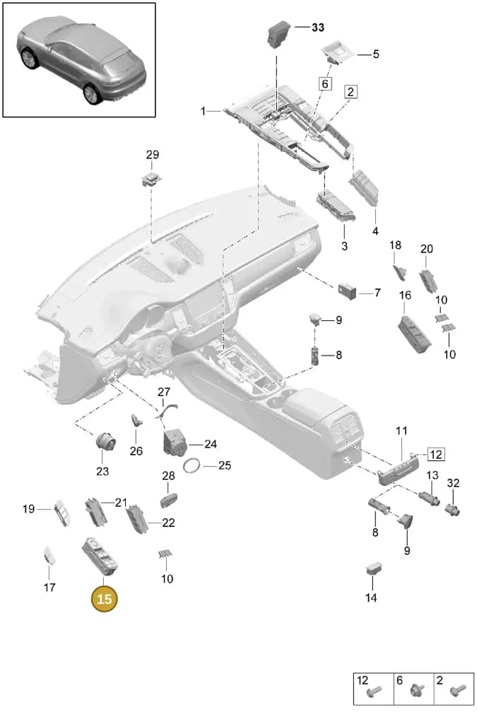 7PP959858AHDML — Porsche Macan (2018-2022) diagram p52000191, position 15+16