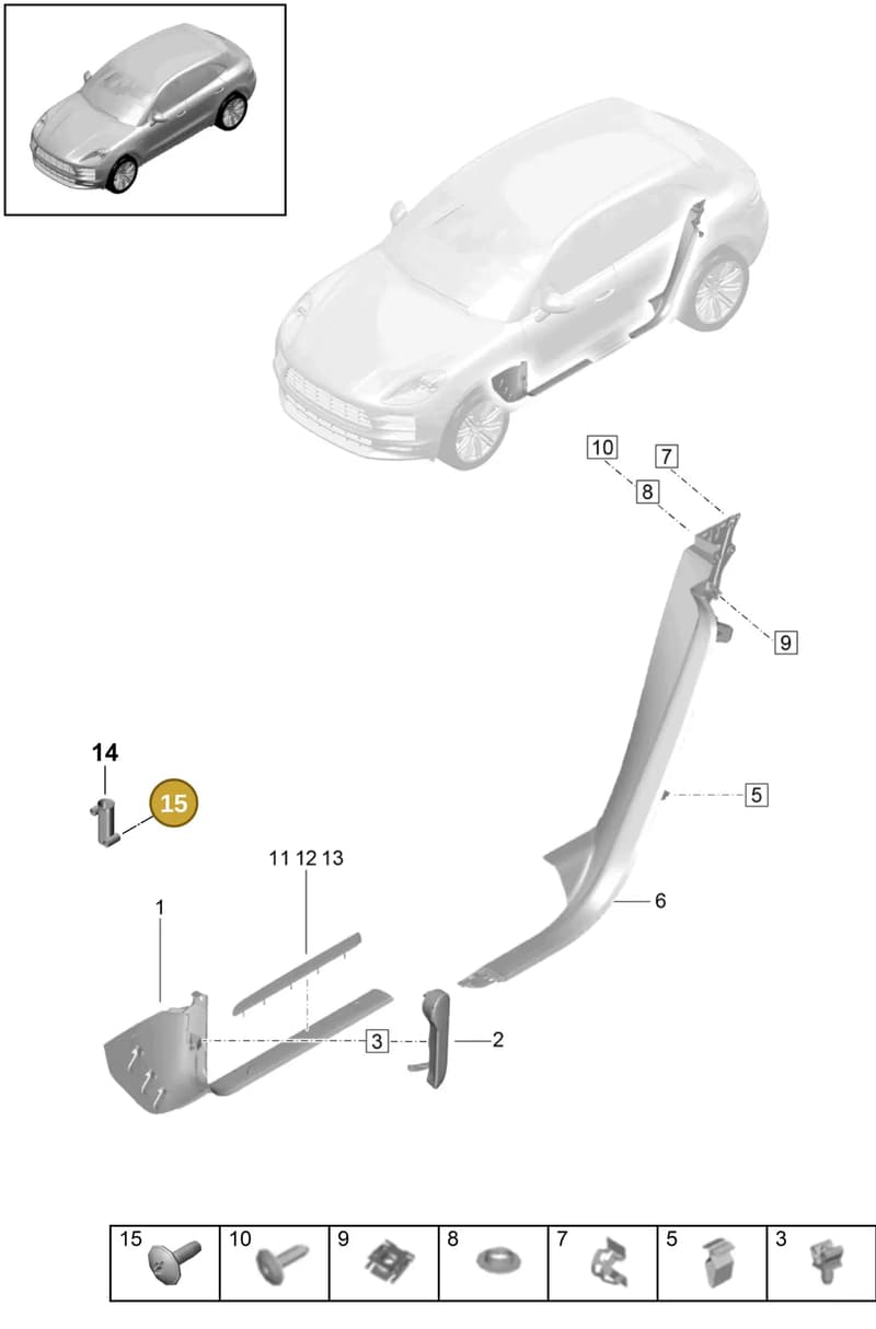 7PP959858AHDML — Porsche Macan (2018-2022) diagram p52000191, position 15+16