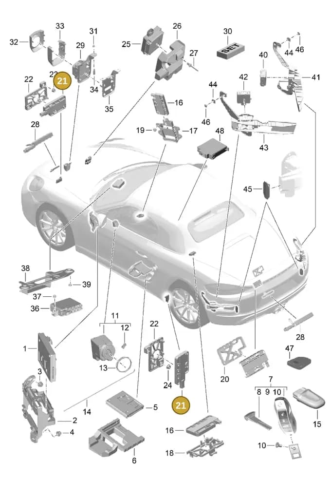 7PP962132 — Porsche Boxster (2016-2019) diagram p48901004, position 21