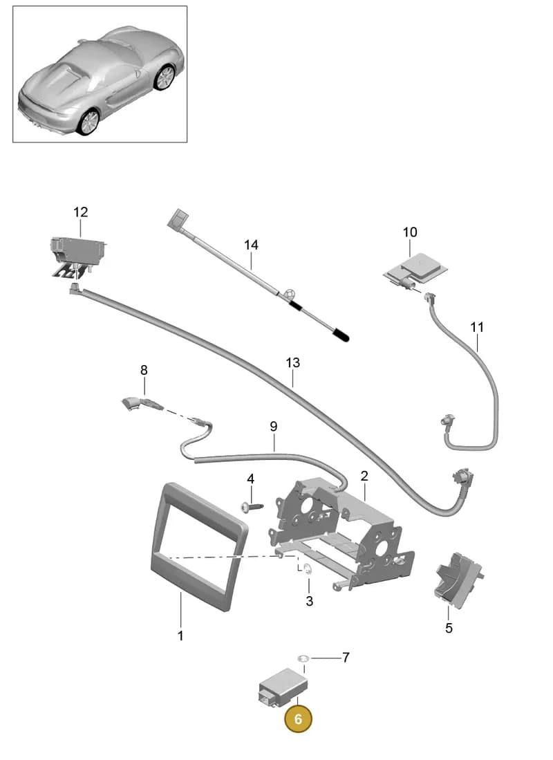 7PP971324B — Porsche Boxster Spyder (2015-2016) diagram p46911001, position 6