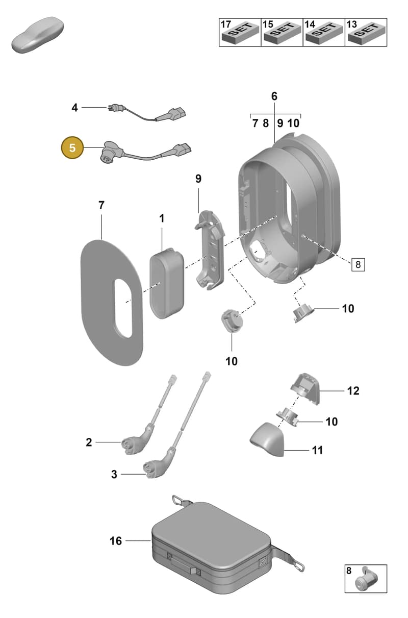 7PP971678GA — Porsche Taycan Sport Turismo (2019-2024) diagram p56251370, position 5