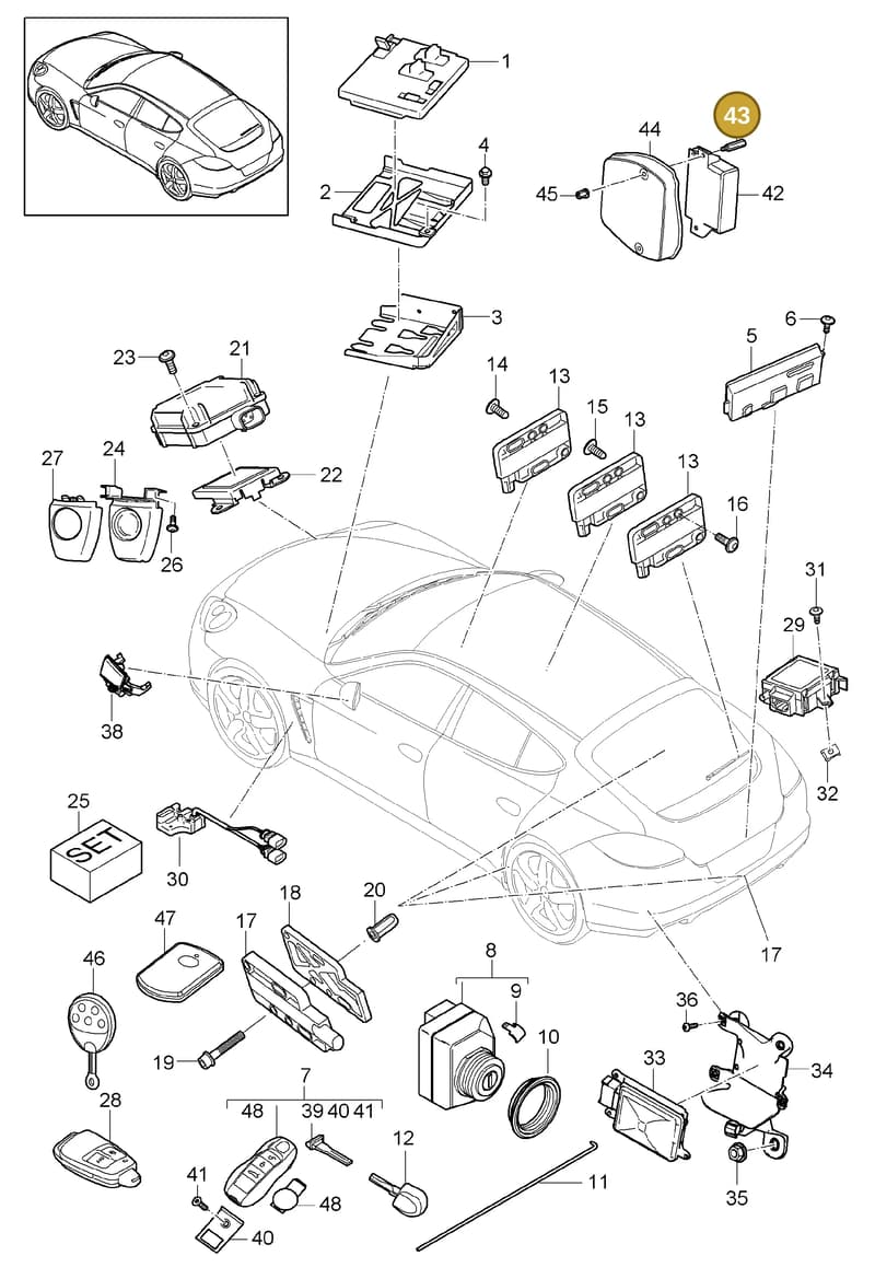 7PP971952 — Porsche Panamera (2009-2016) diagram p35901004, position 43