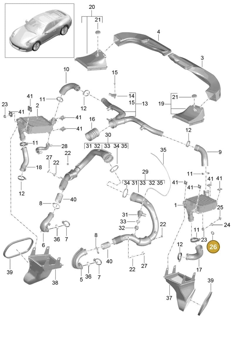 90002500803 — Porsche 911 (2016-2019) diagram p47107020, position 26