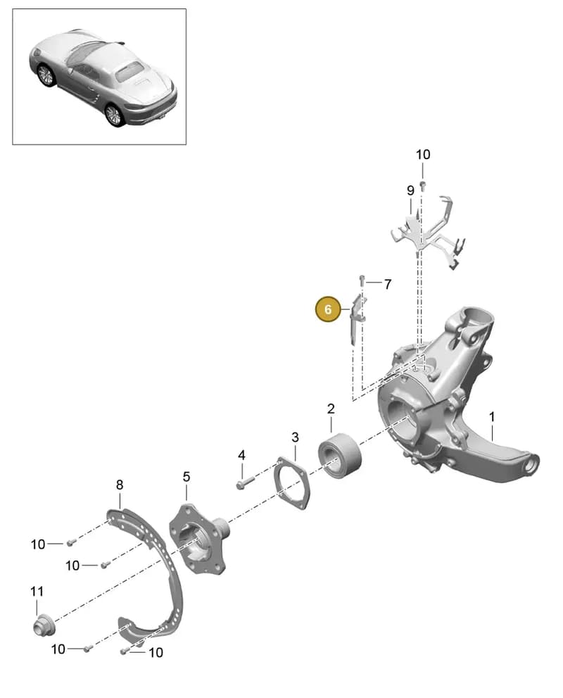 90004101400 — Porsche Boxster (2016-2019) diagram p48501000, position 6
