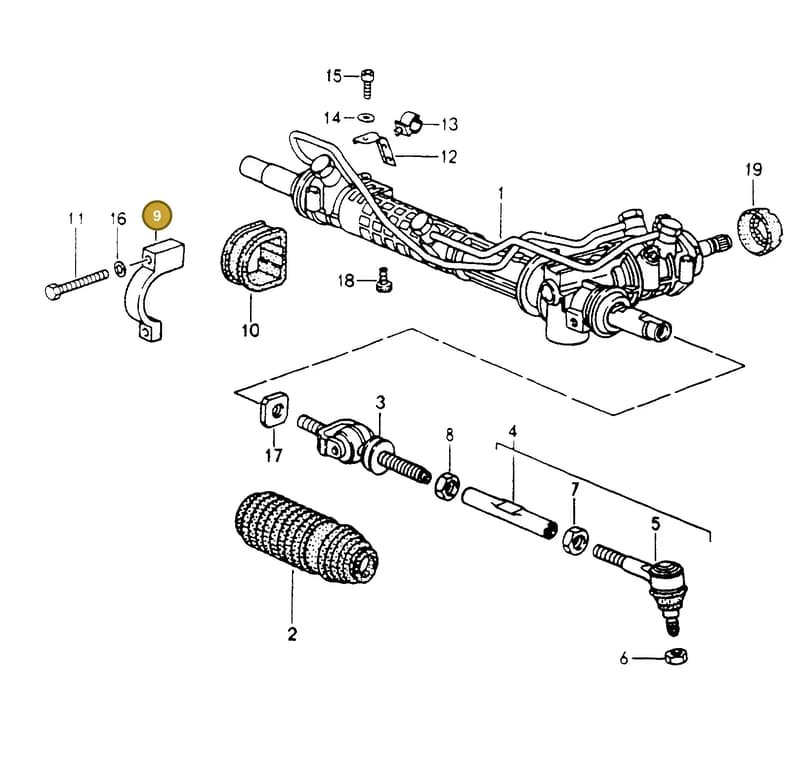 90006700803 — Porsche Carrera 4 Coupe (1988-1994) diagram p13403000, position 9