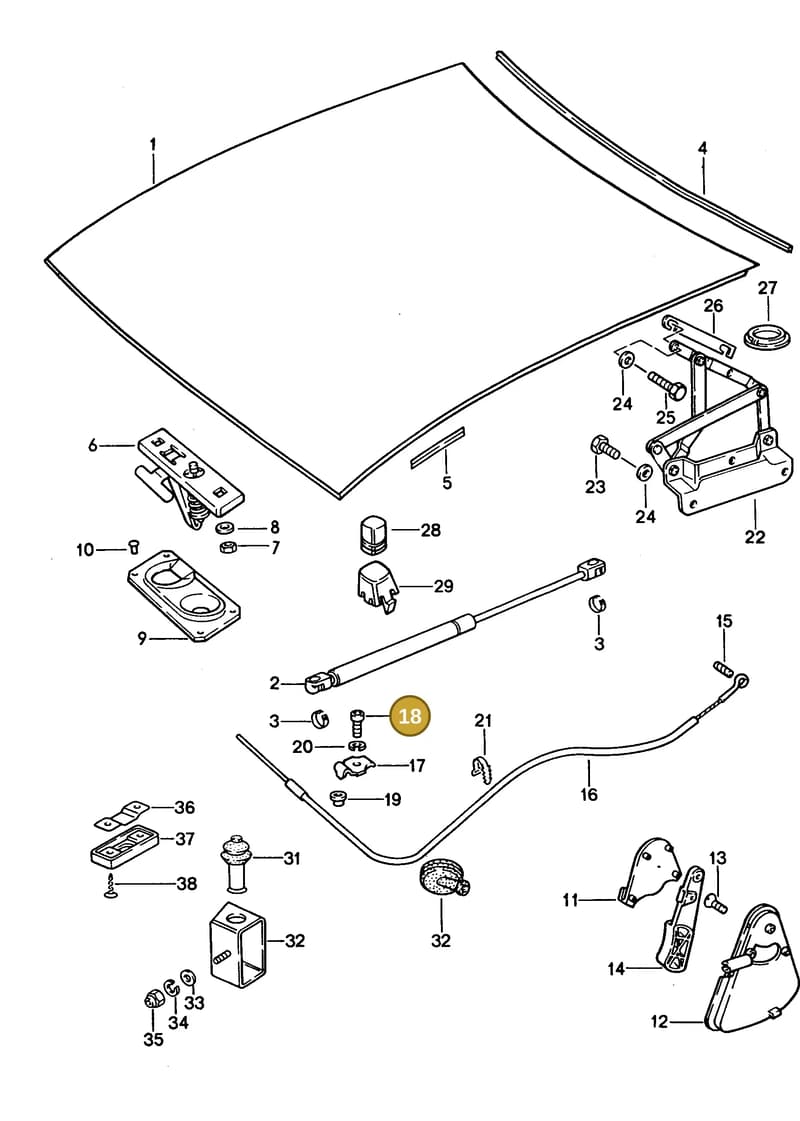 90006700803 — Porsche GTS Coupe (1991-1995) diagram p16803000, position 18
