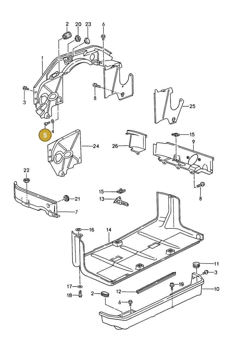 90006700803 — Porsche Carrera 4 Cabrio (1993-1998) diagram p17105010, position 5