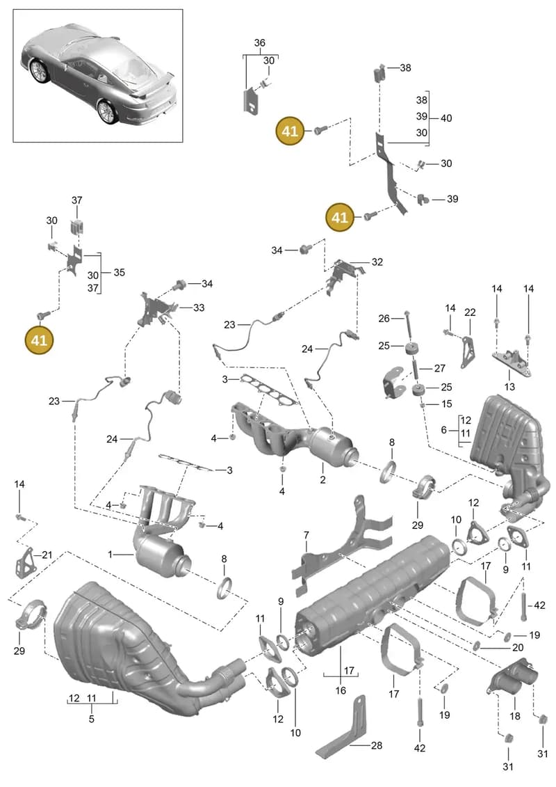 90006700803 — Porsche 911 (2013-2020) diagram p41202000, position 41