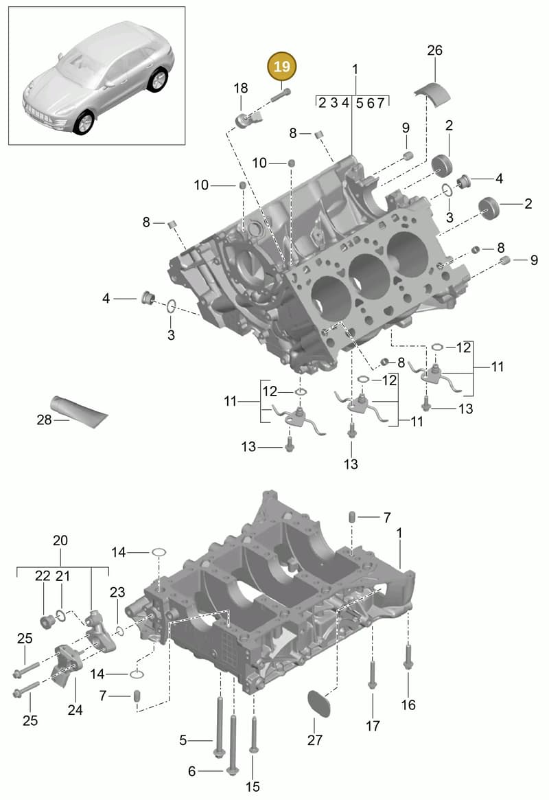 90006710202 — Porsche Macan (2013-2018) diagram p44101030, position 19