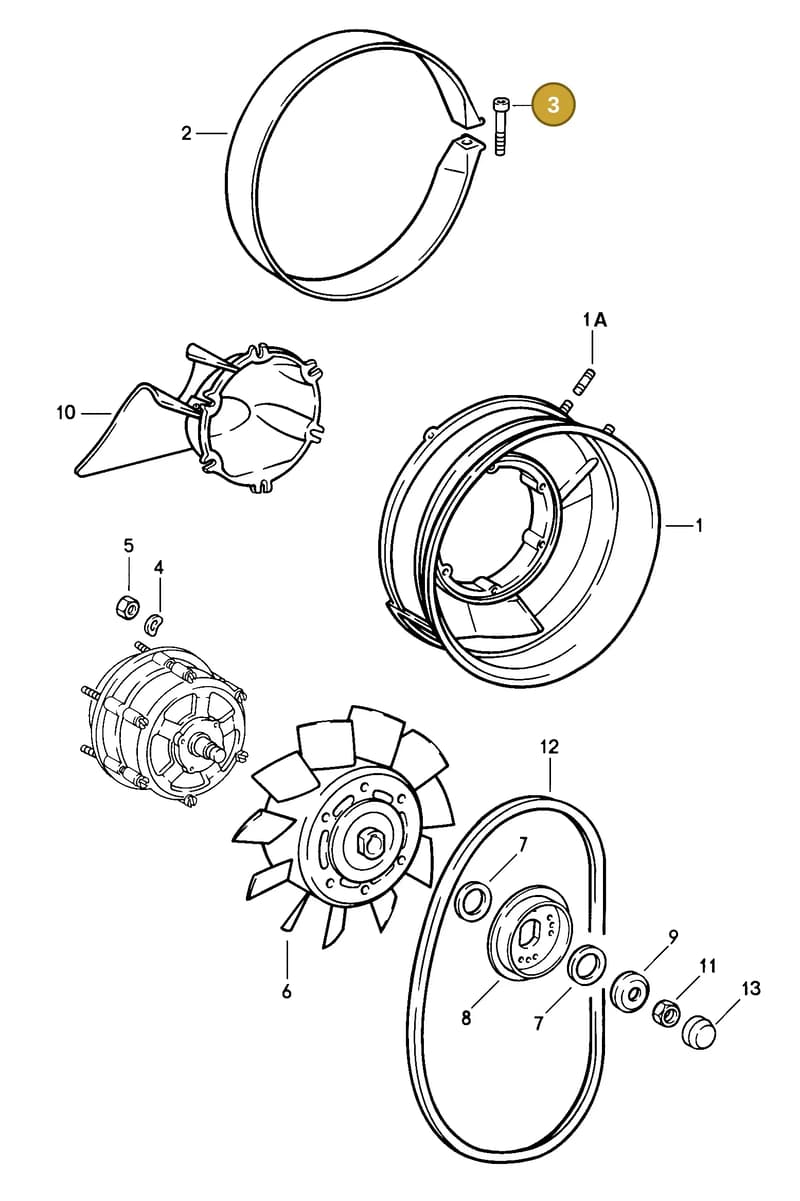90006736201 — Porsche Carrera Cabrio (1986-1989) diagram p12105000, position 3