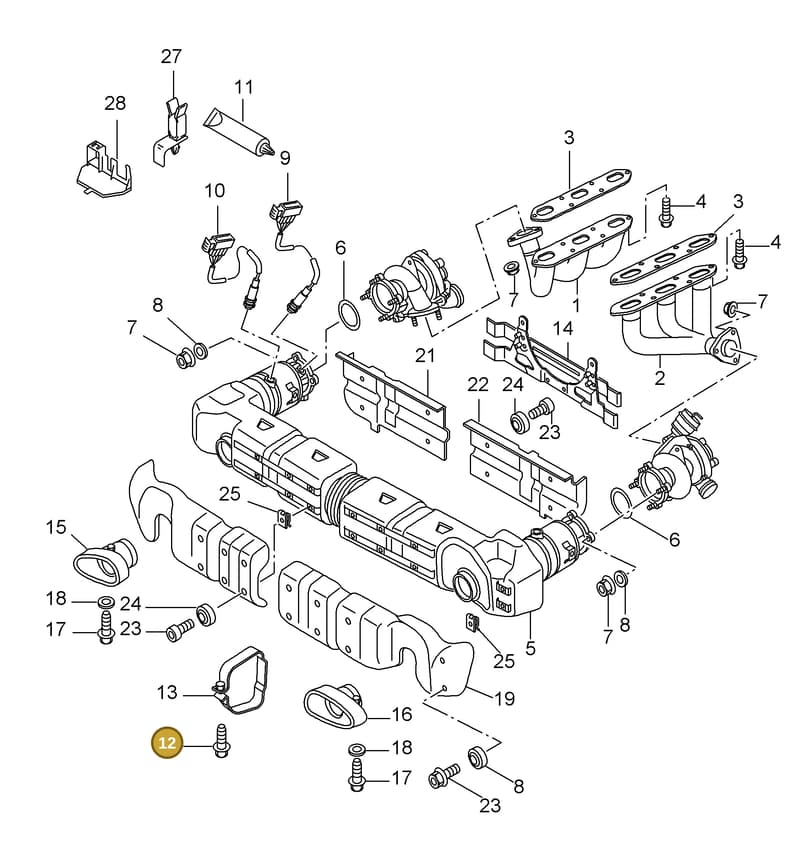 90006736201 — Porsche Turbo (2000-2005) diagram p23202000, position 12
