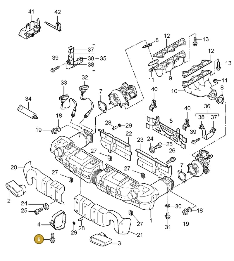 90006736201 — Porsche Turbo (2006-2009) diagram p30202000, position 6