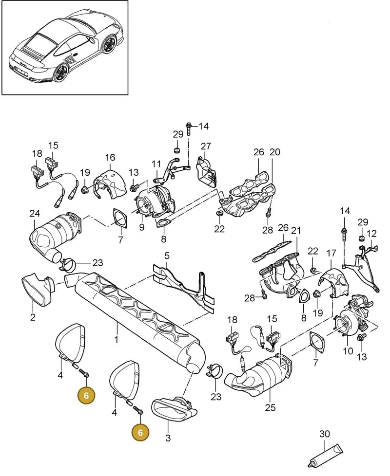 90006736201 — Porsche GT2 RS (2009-2012) diagram p36202000, position 6