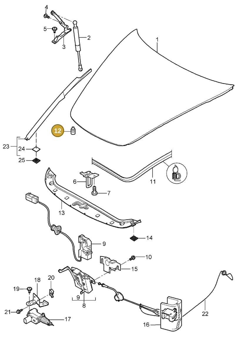 90007550401 — Porsche Boxster S (2004-2008) diagram p27803000, position 12