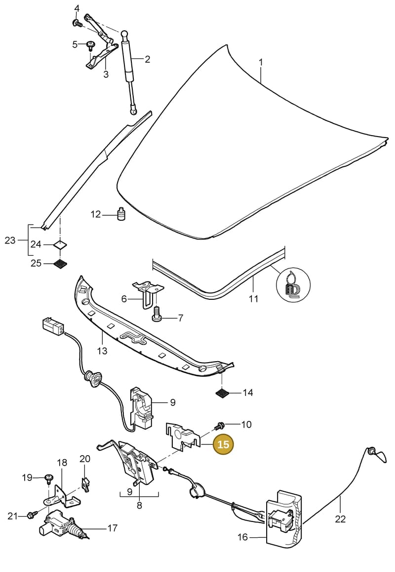 90007550401 — Porsche Cayman S (2005-2008) diagram p28803000, position 15