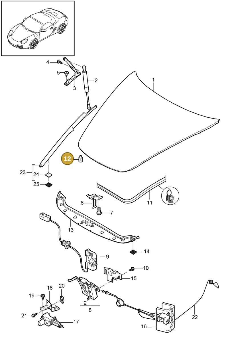 90007550401 — Porsche Boxster S (2008-2012) diagram p33803000, position 12
