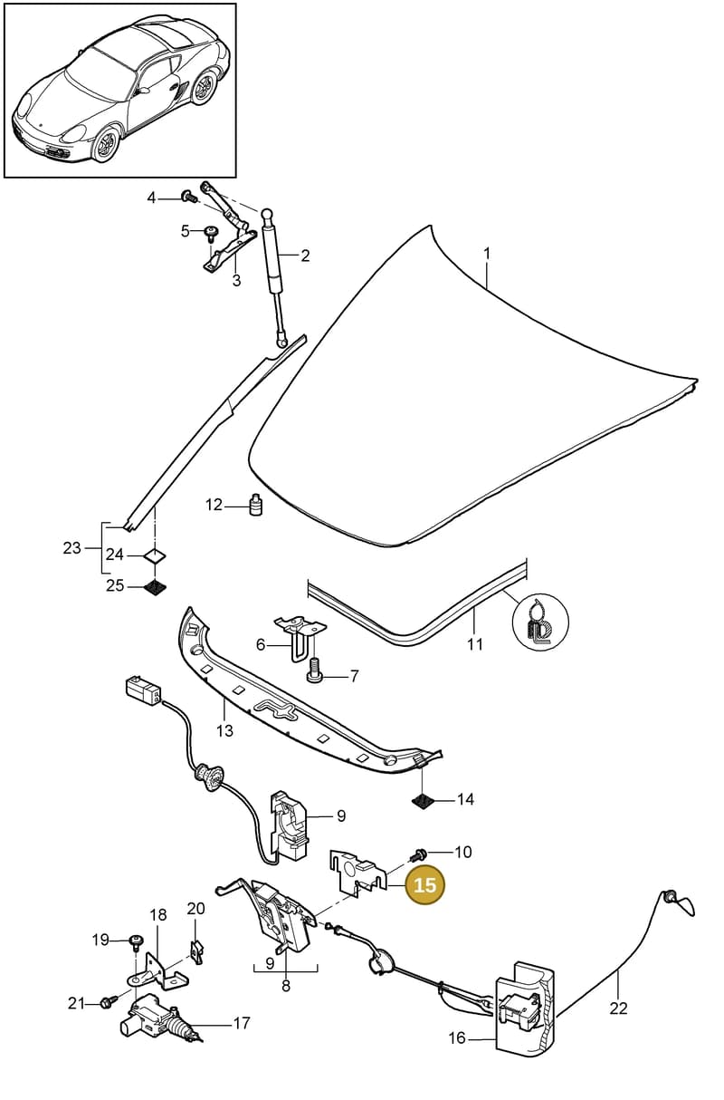90007550401 — Porsche Cayman (2008-2012) diagram p34803000, position 15