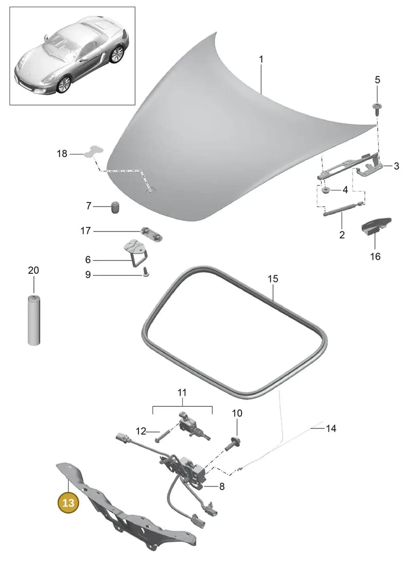 90007550401 — Porsche Boxster (2012-2016) diagram p39803000, position 13