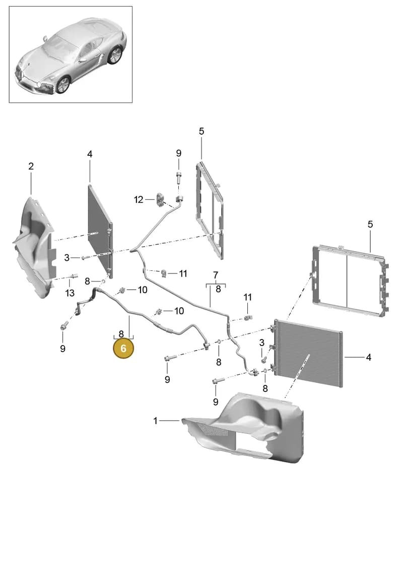 90007551001 — Porsche Cayman (2016-2019) diagram p50813020, position 6