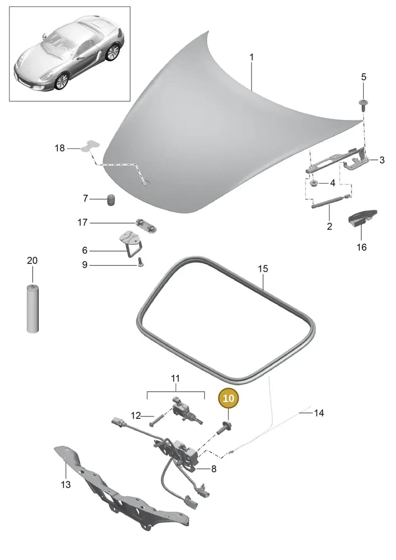 90007552001 — Porsche Boxster (2012-2016) diagram p39803000, position 10