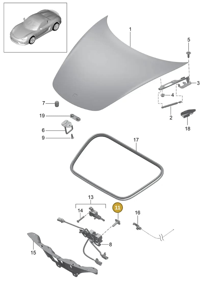 90007552001 — Porsche Boxster Spyder (2015-2016) diagram p46803000, position 11