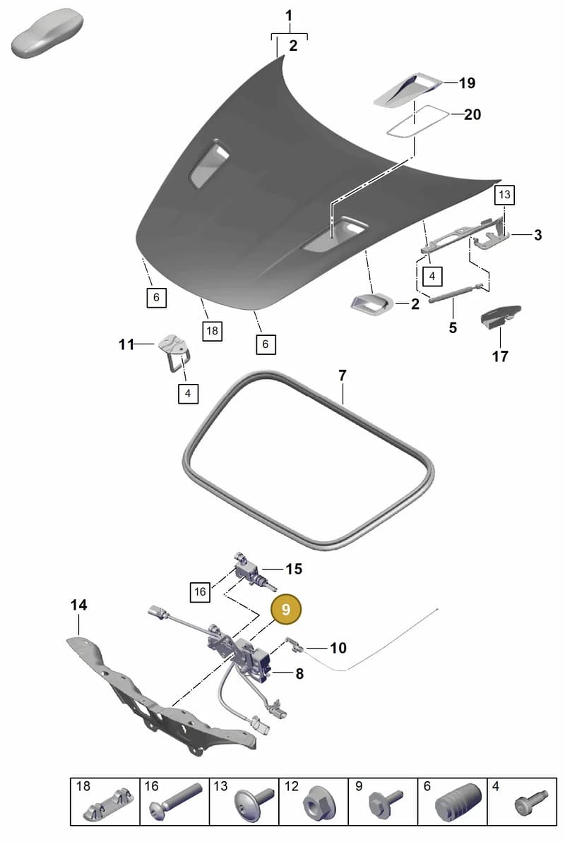 90007552001 — Porsche Cayman (2019-2022) diagram p55803010, position 9