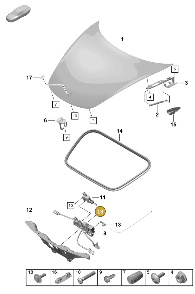 90007552001 — Porsche Boxster Spyder (2019-2020) diagram p55803000, position 18