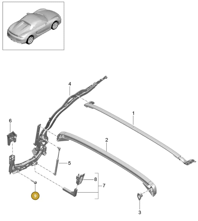 90007552101 — Porsche Boxster Spyder (2015-2016) diagram p46811010, position 9