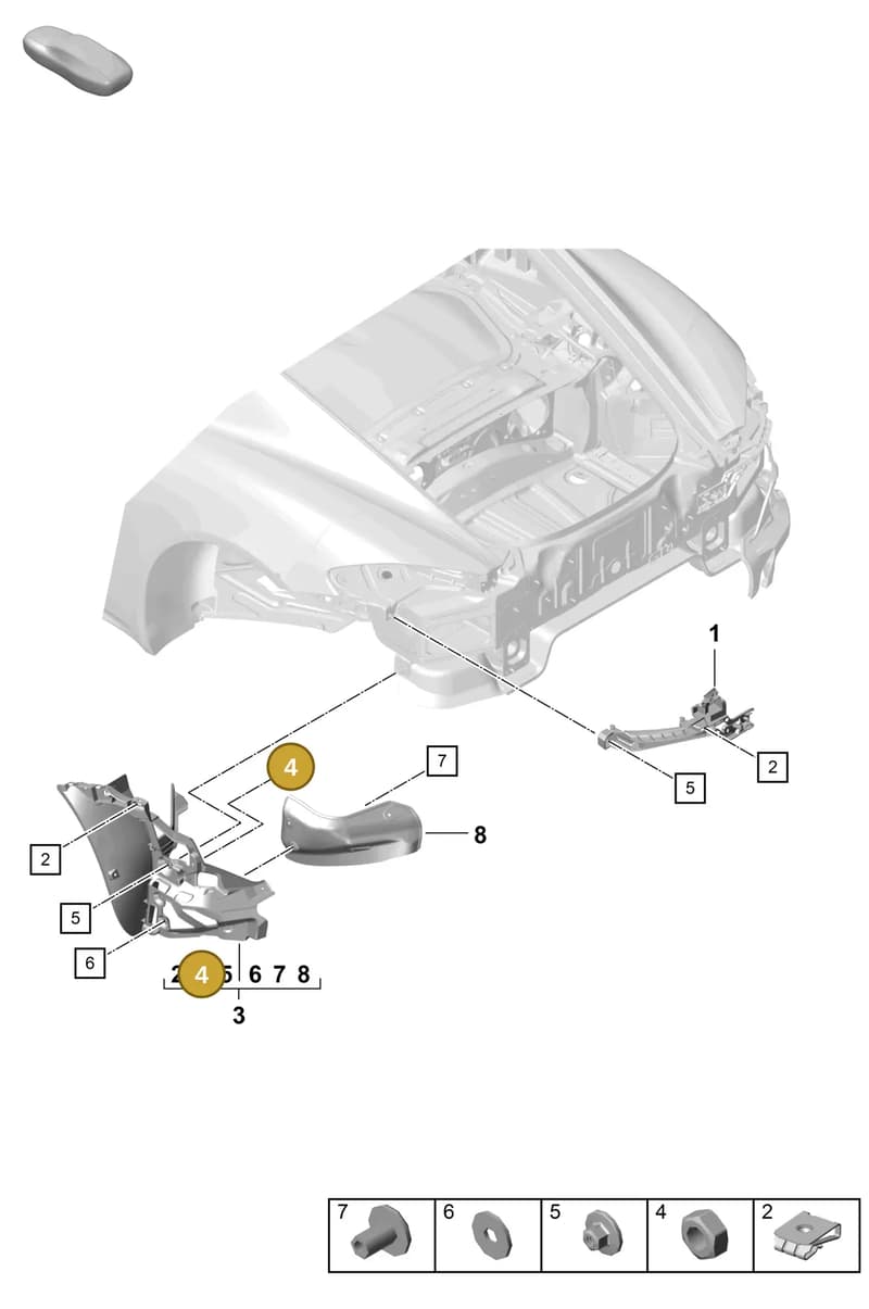 9000760250C — Porsche Cayman (2019-2022) diagram p55802600, position 4