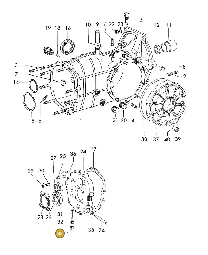 9000760250C — Porsche 901 platform diagram p73307000, position 33