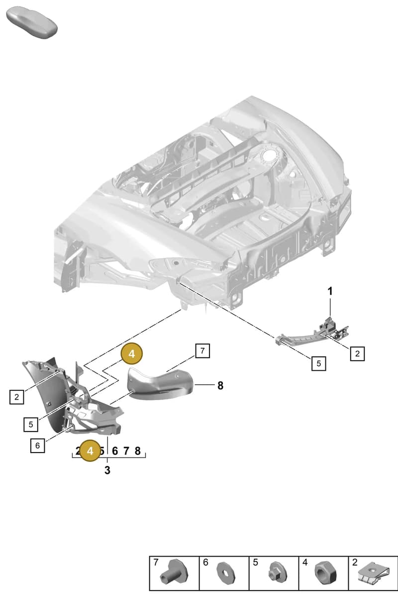 9000760250C — Porsche Boxster Spyder (2019-2020) diagram p54802600, position 4