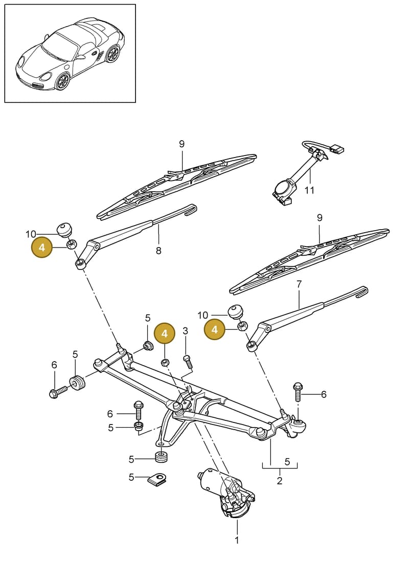90007606402 — Porsche Boxster S (2008-2012) diagram p33904000, position 4