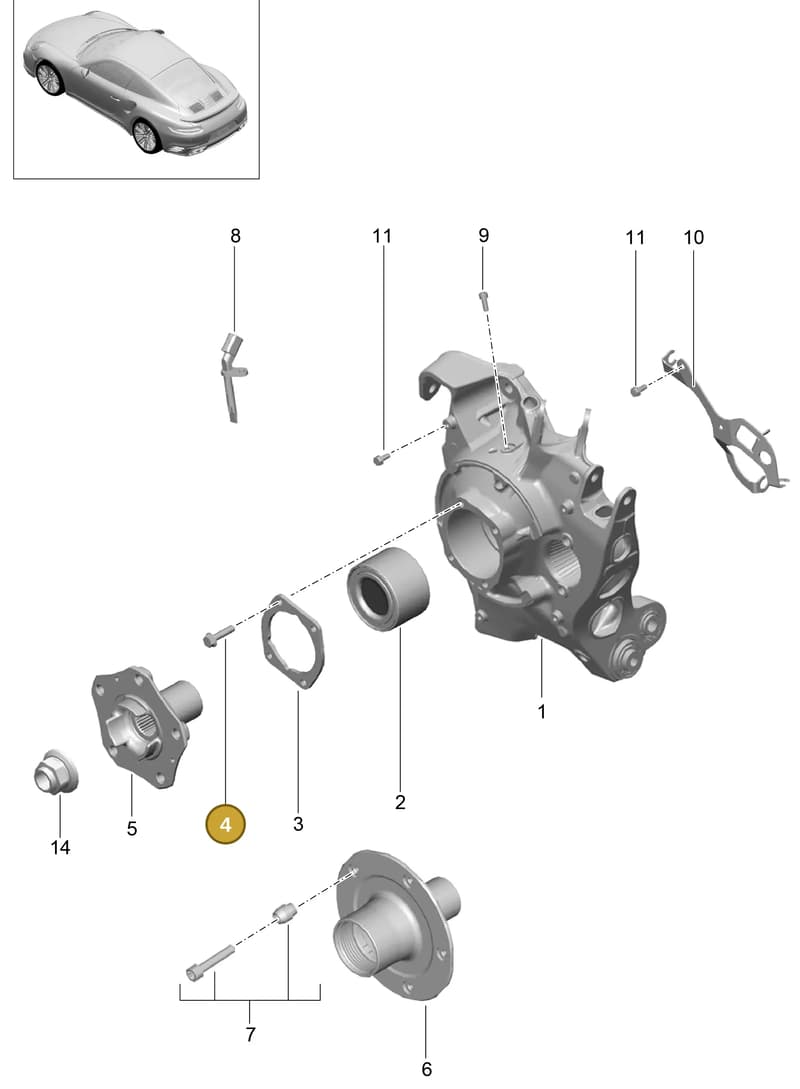 90007606402 — Porsche GT2 RS Clubsport (2013-2020) diagram p42501010, position 4