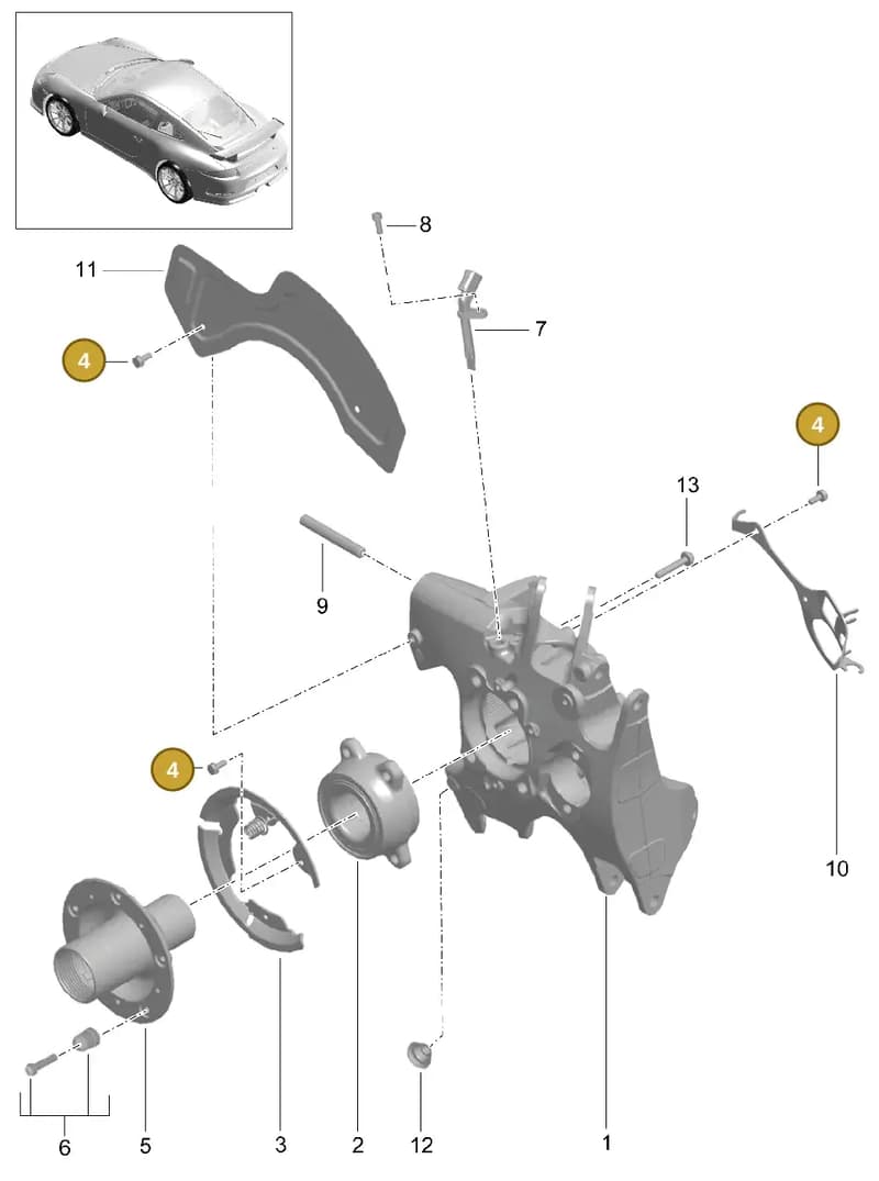 90007606402 — Porsche 911 (2013-2020) diagram p41501000, position 4