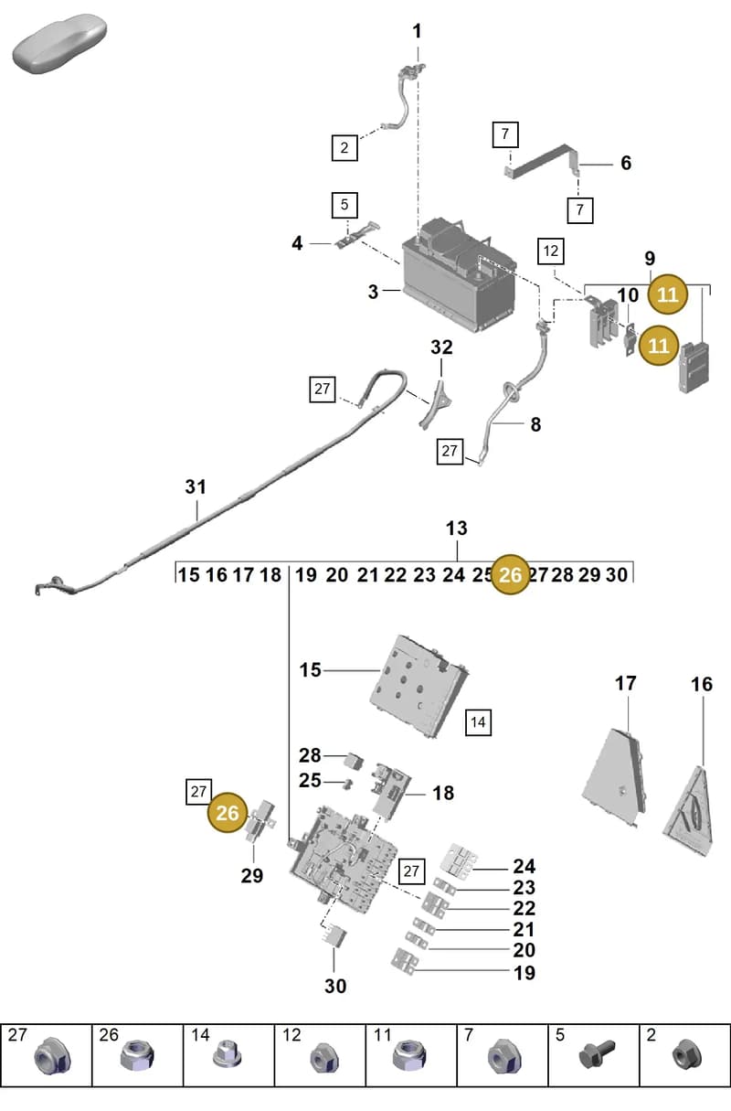 90008412202 — Porsche Boxster Spyder (2019-2020) diagram p55902060, position 11+26