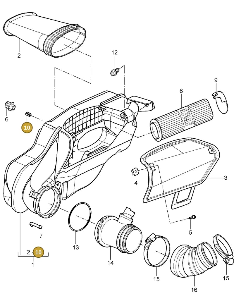 90009509909 — Porsche Boxster S (2004-2008) diagram p27106000, position 10
