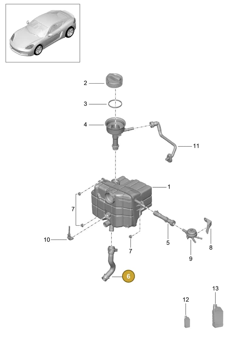 90009509909 — Porsche Cayman (2016-2019) diagram p50105020, position 6