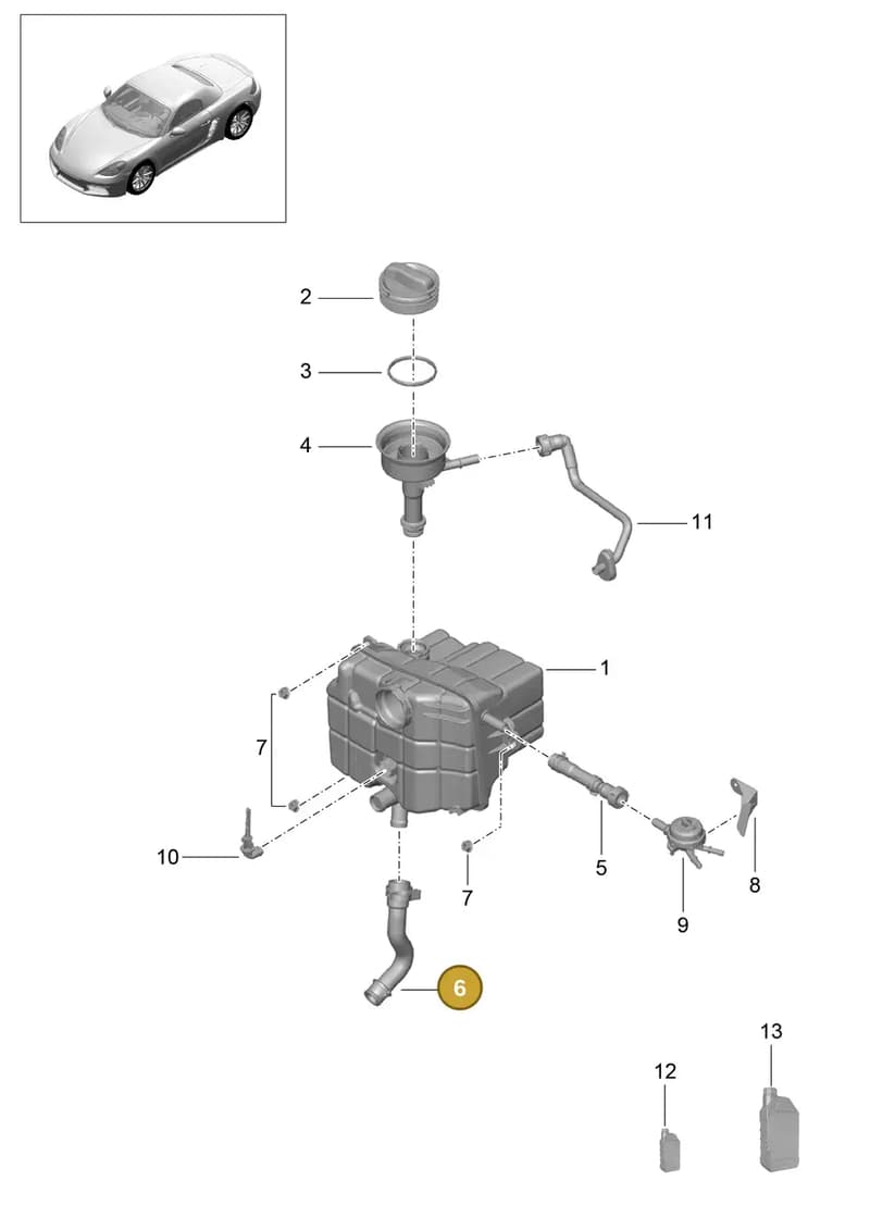 90009509909 — Porsche Boxster (2016-2019) diagram p48105020, position 6