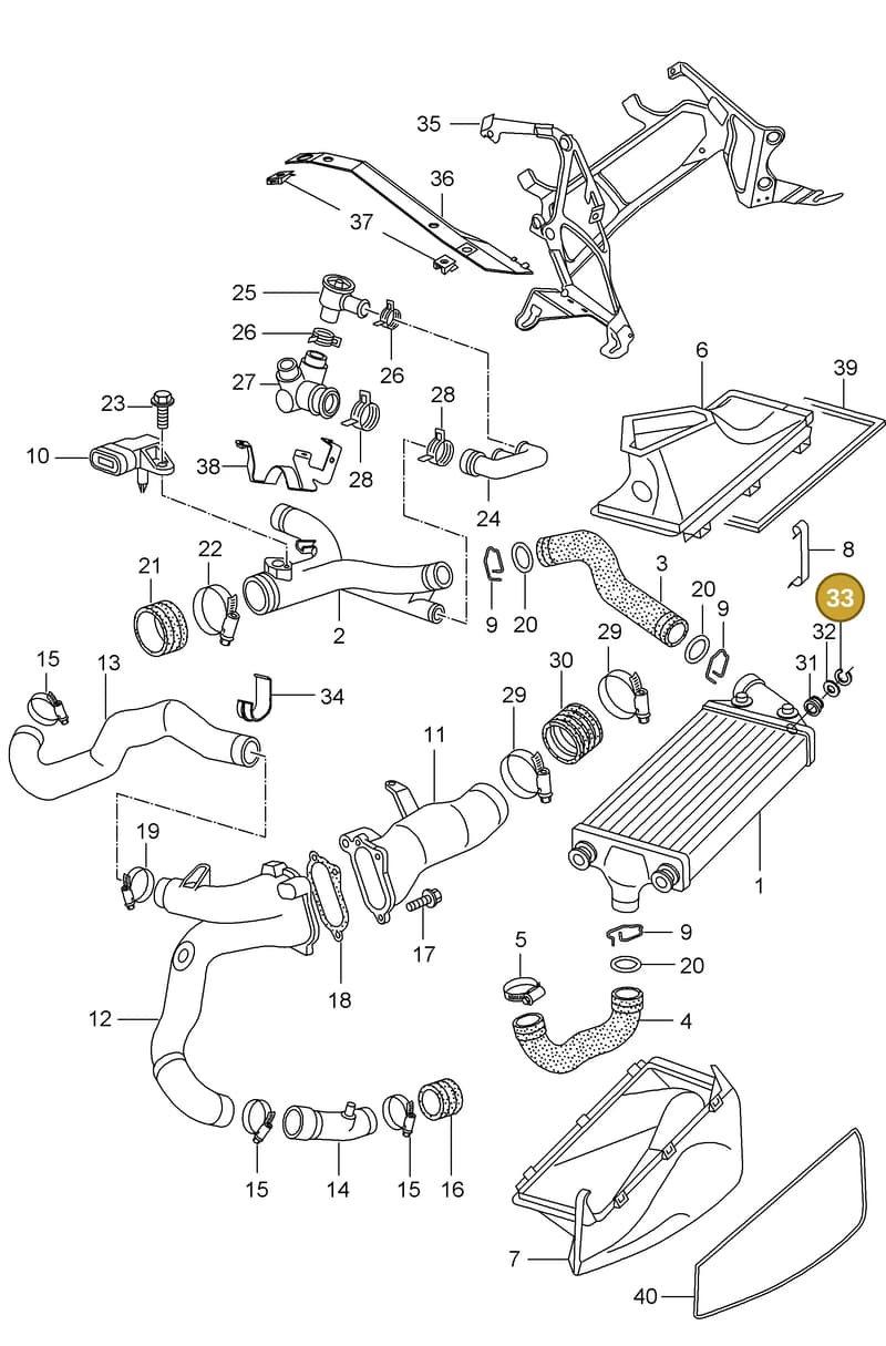 90011601509 — Porsche Turbo (2000-2005) diagram p23107020, position 33