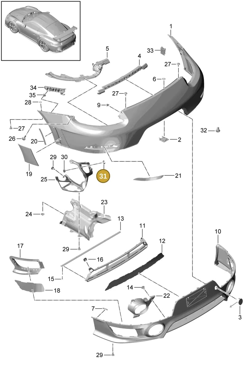 90011601509 — Porsche 911 (2013-2020) diagram p42000002, position 31