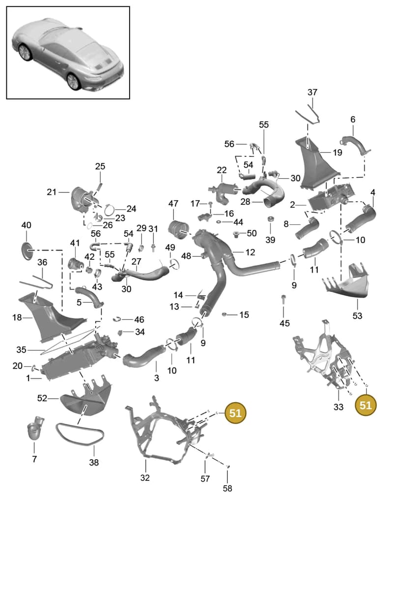90011601509 — Porsche 911 (2013-2020) diagram p42107020, position 51