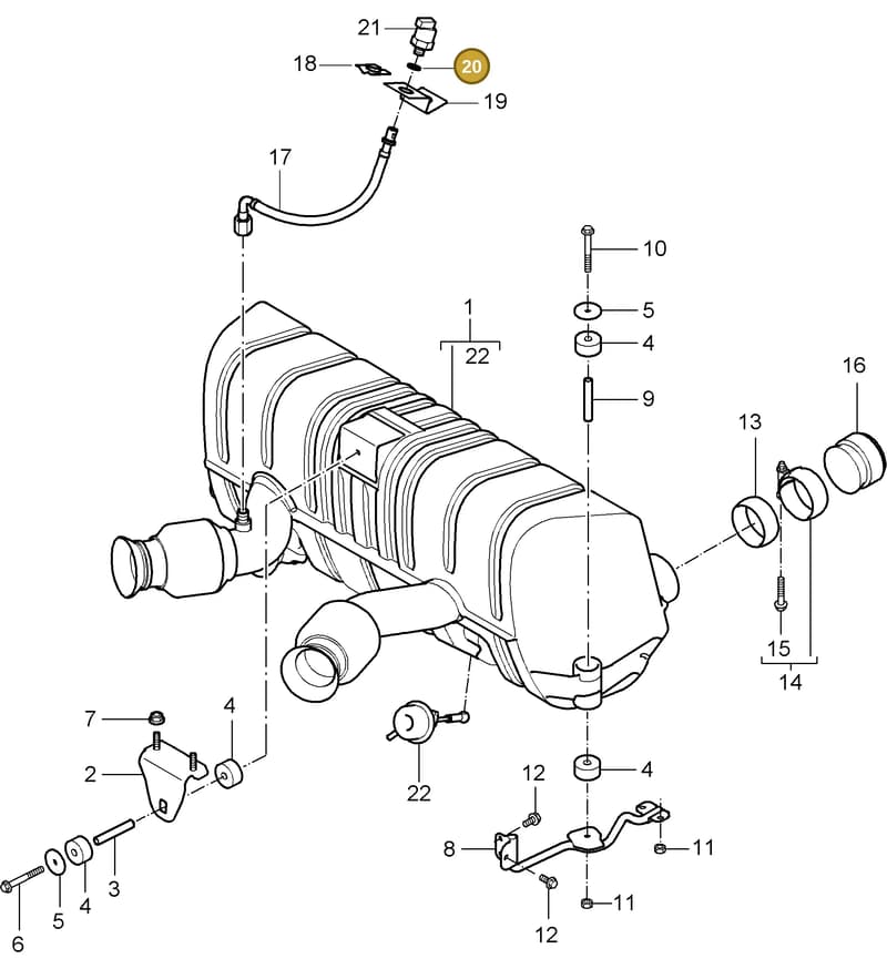 90012300520 — Porsche Carrera GT (2003-2006) diagram p25202010, position 20