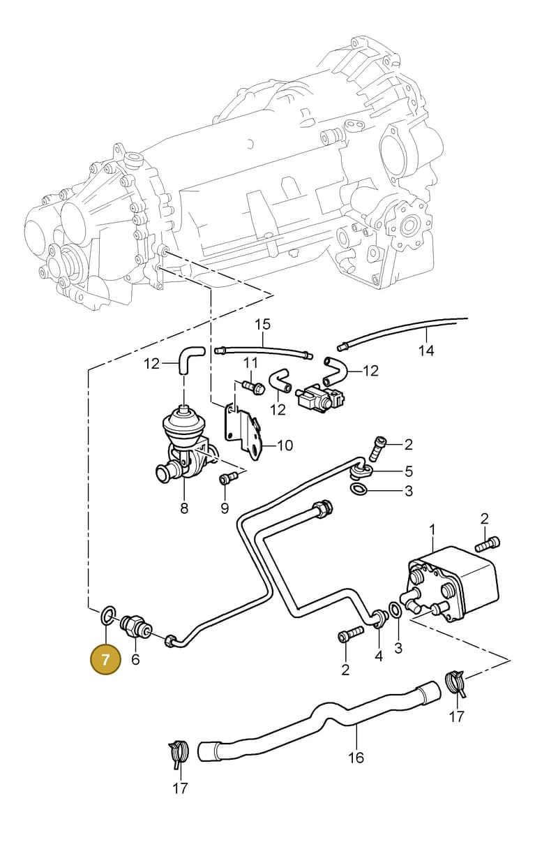 90012300530 — Porsche Turbo (2000-2005) diagram p23360000, position 7