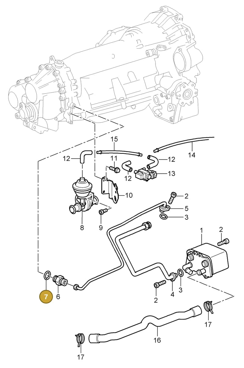 90012300530 — Porsche Carrera 4 Cabrio (2004-2008) diagram p26360000, position 7
