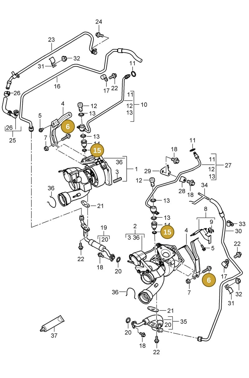 90012300530 — Porsche Cayenne (2007-2010) diagram p31202030, position 6+15