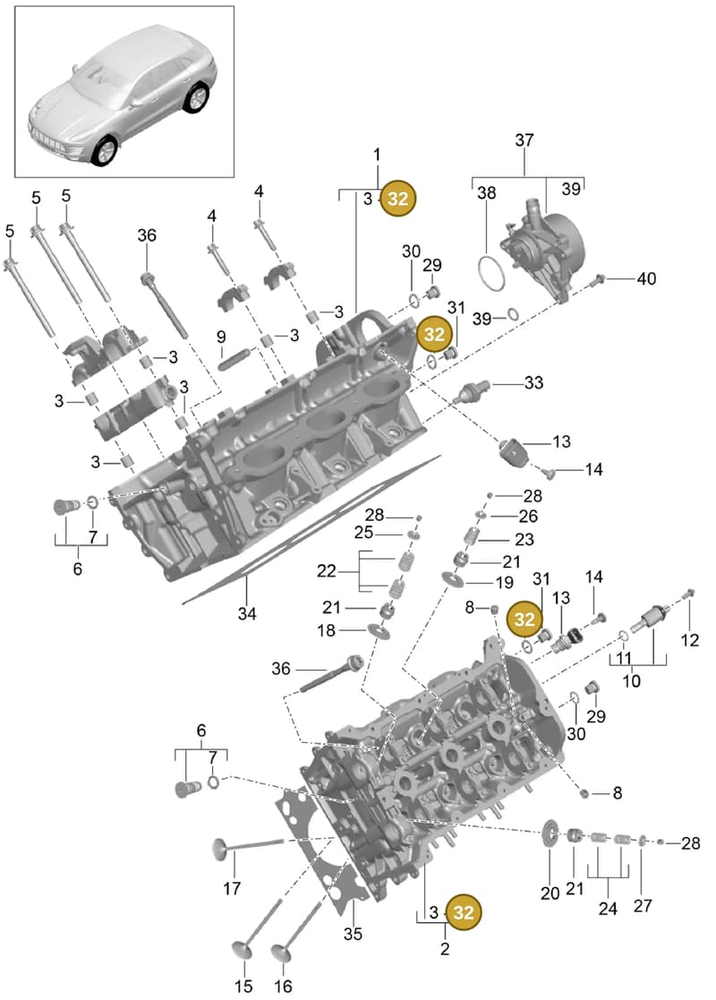 90012300530 — Porsche Macan (2013-2018) diagram p44103000, position 32