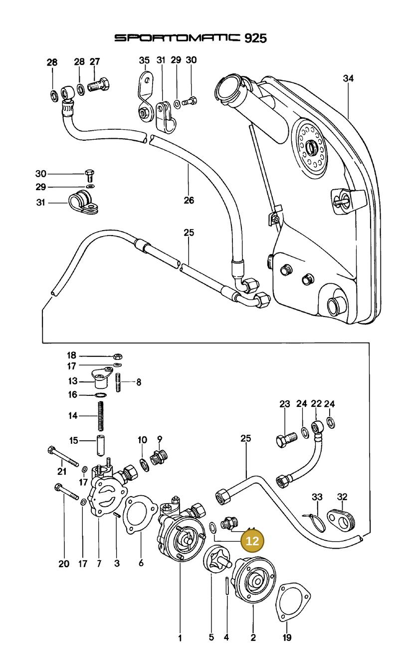 90012311630 — Porsche SC Cabrio (1979-1983) diagram p02104010, position 12