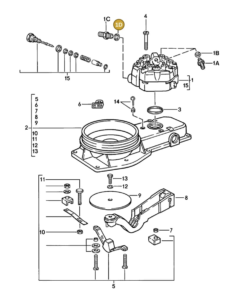 90012311630 — Porsche SC Cabrio (1979-1983) diagram p02107000, position 1D