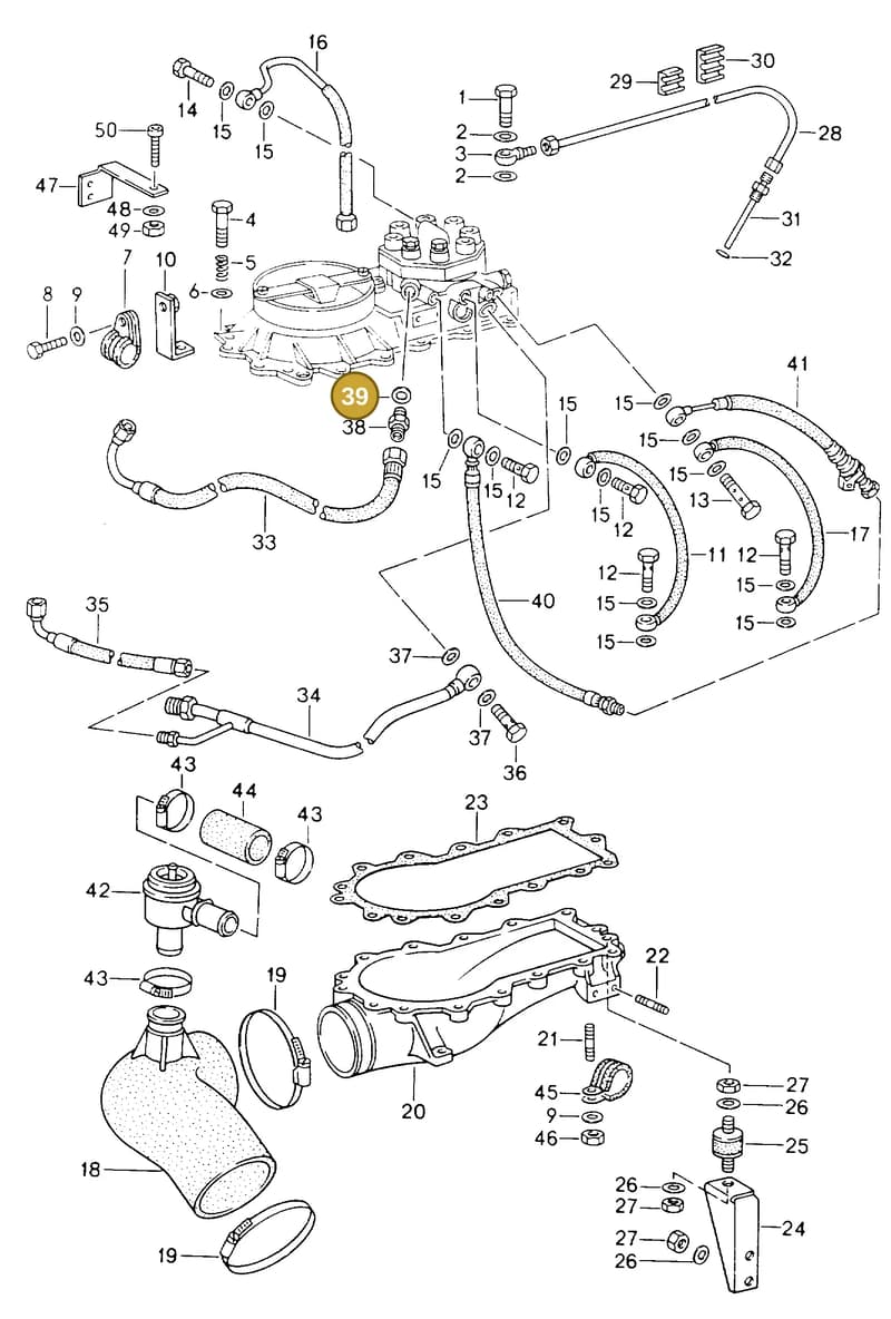 90012311630 — Porsche Carrera 4 Coupe (1988-1994) diagram p13107035, position 39